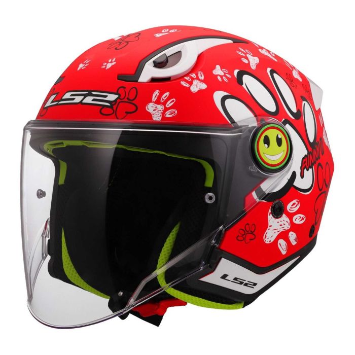 Casco Jet Ls2 Of622 Funny Ii Paws Red