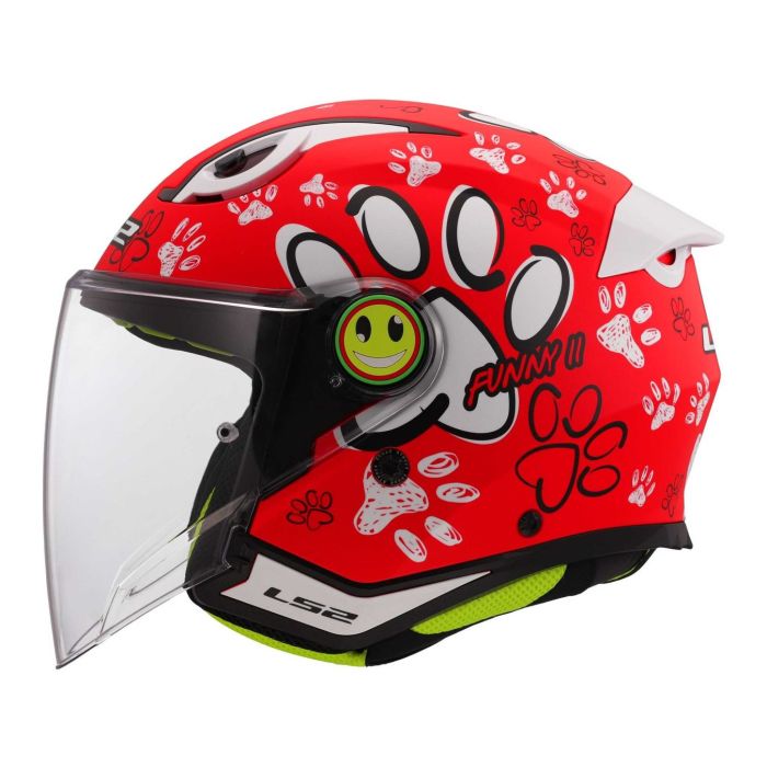 Casco Jet Ls2 Of622 Funny Ii Paws Red
