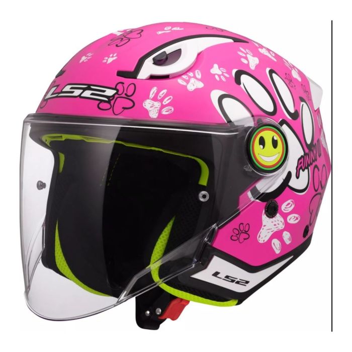 Casco Jet Ls2 Of622 Funny II Paws Pink