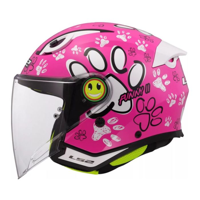 Casco Jet Ls2 Of622 Funny II Paws Pink