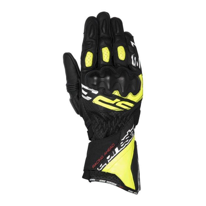 Guanti In Pelle Alpinestars Sp-3 Gloves Black Yellow Fluo Wh