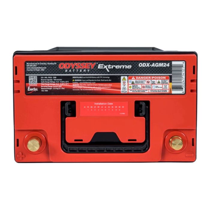 Batteria Odyssey Odx-agm24 (ex Odx-agm24) Agm Extreme Series 76 Ah.