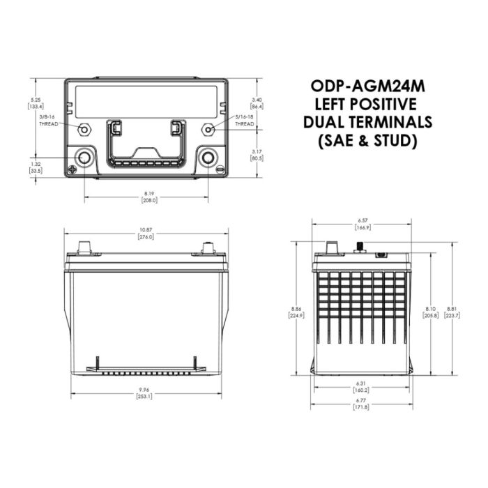 Batteria Odyssey Odp-agm24m Agm Nautica E Diporto 76 Ah.