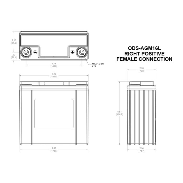 Batteria Odyssey Ods-agm16l (ex Pc680) Agm Extreme Series 16 Ah.