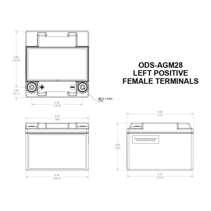 Batteria Odyssey Ods-agm28 (ex Pc925l) Agm Extreme Series 28 Ah.