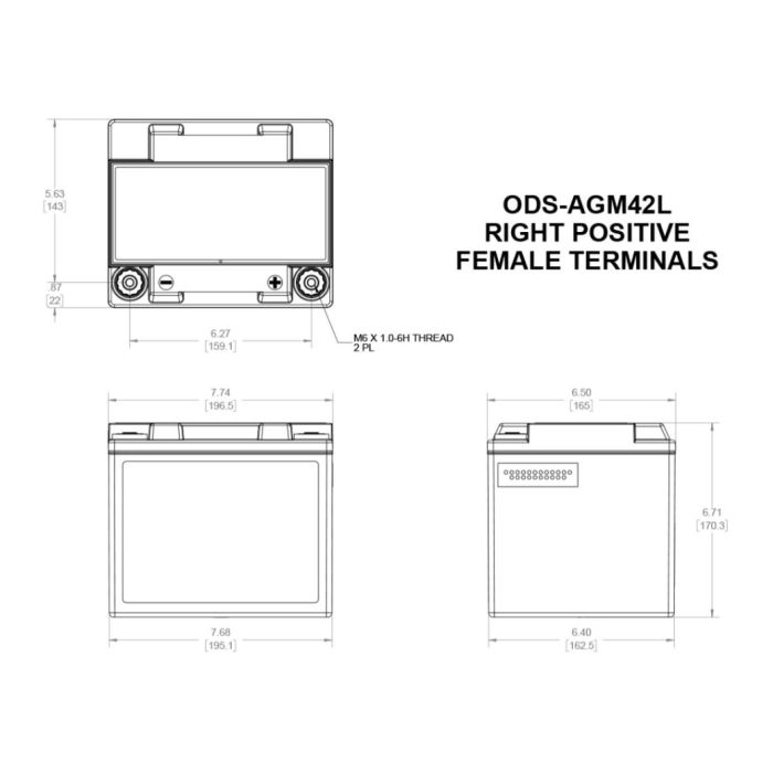 Batteria Odyssey Ods-agm42l (ex Pc1200) Agm Extreme Series 42 Ah.