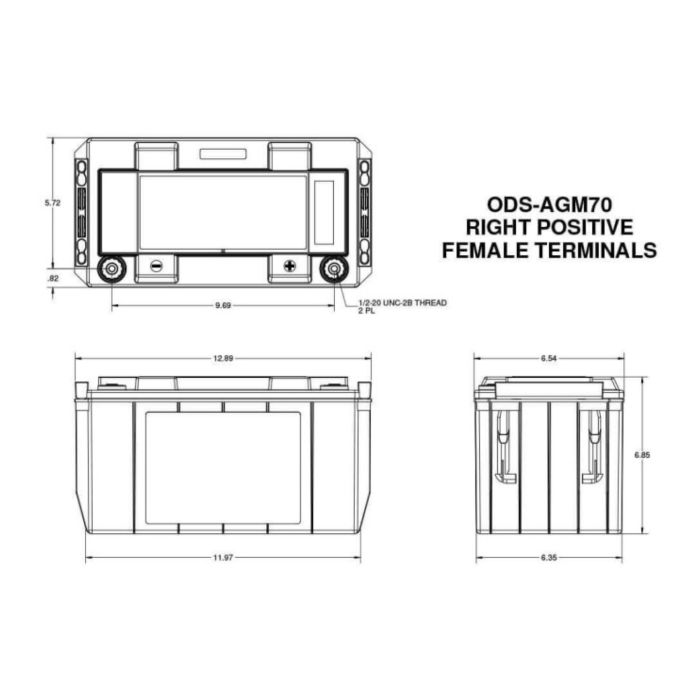 Batteria Odyssey Ods-agm70 (ex Pc1700) Agm Extreme Series 68 Ah.