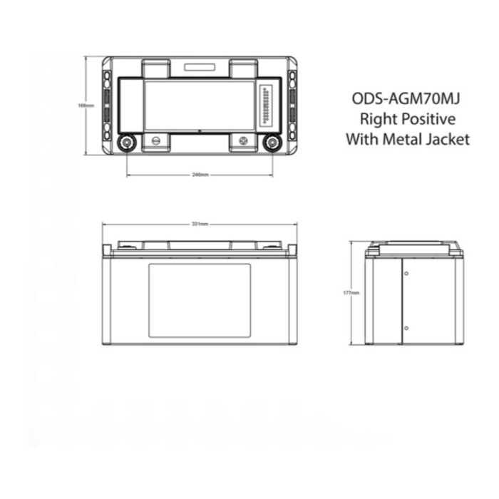 Batteria Odyssey Ods-agm70mj (ex Pc1700mj) Agm Extreme Series 68 Ah.