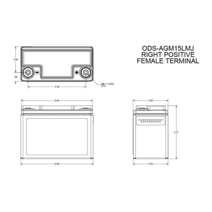 Batteria Odyssey Ods-agm15lmj (ex Pc545mj) Agm Extreme Series 13 Ah.