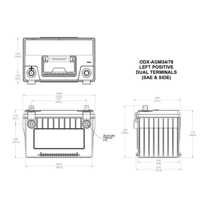 Batteria Odyssey Odx-agm34/78 (ex 34/78-pc1500) Agm Extreme Series 68 Ah