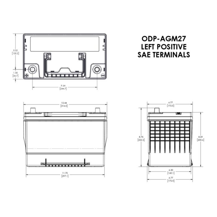 Batteria Odyssey Odp-agm27 (ex 27-850) Agm Performace Auto 85 Ah.