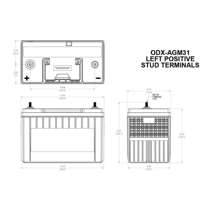 Batteria Odyssey Odx-agm31 (ex 31-pc2150s) Agm Extreme Series 100 Ah.