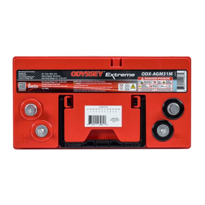 Batteria Odyssey Odx-agm31m (ex 31m-pc2150) Agm Nautica E Diporto 100 Ah