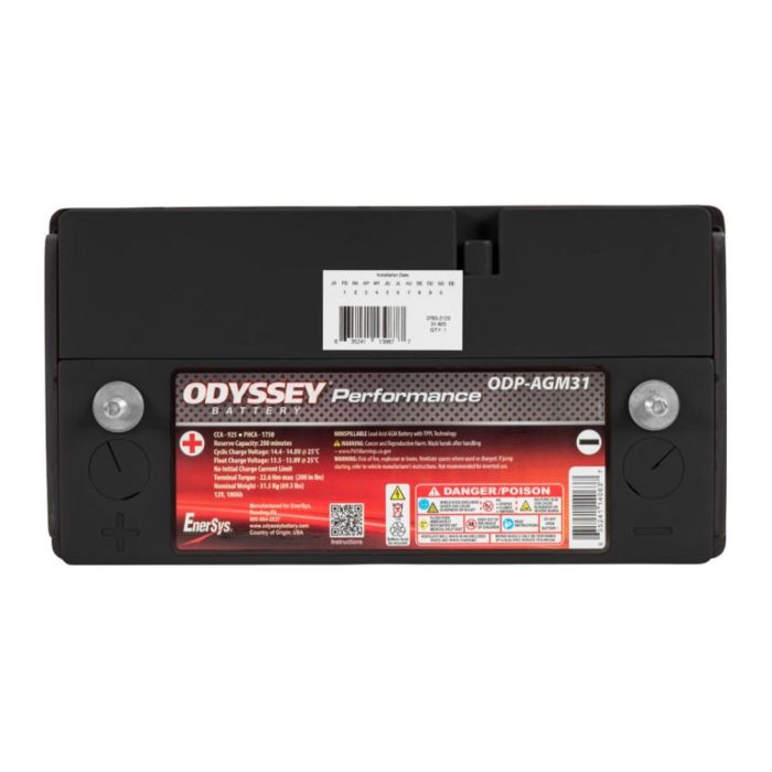 Batteria Odyssey Odp-agm31 (ex 31-925s) Agm Performace Auto 100 Ah.