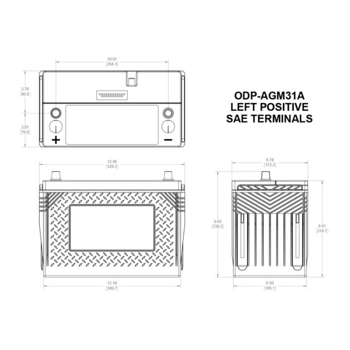 Batteria Odyssey Odp-agm31a (ex 31-925t) Agm Performace Auto 100 Ah.