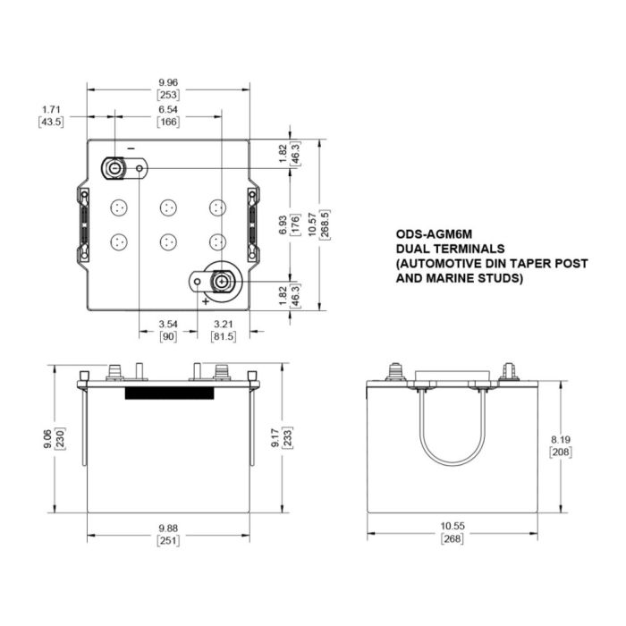 Batteria Odyssey Ods-agm6m (ex Pc2250) Agm Extreme Series 126 Ah.