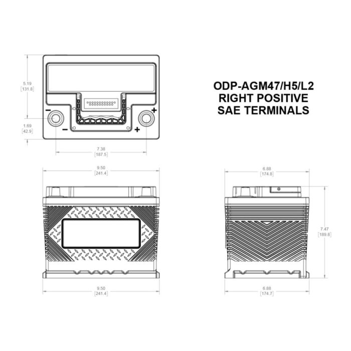 Batteria Odyssey Odp-agm47 H5 L2 (ex 47-650)  Agm Performance Auto 62