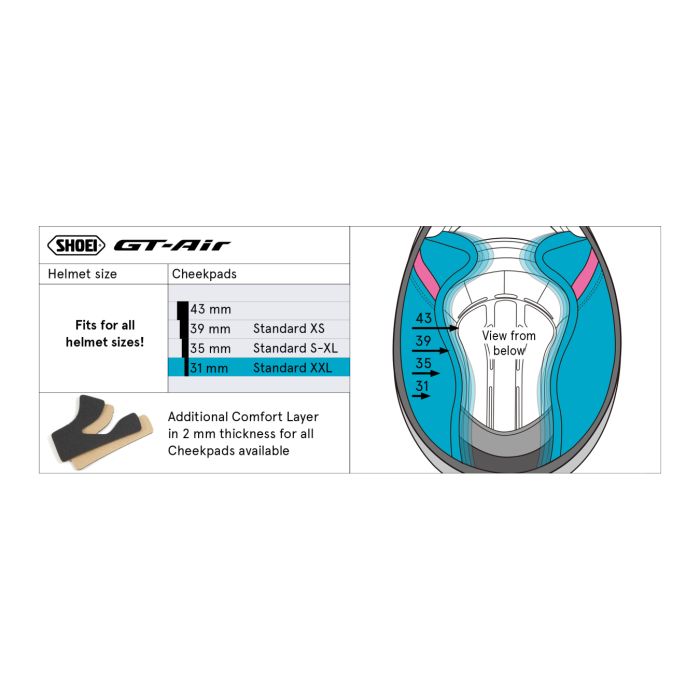 Shoei Type-f Guanciali39 (gt-air)