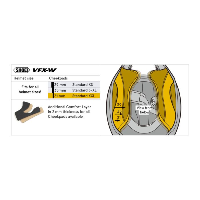 Shoei Vfx-w Guanciali  39