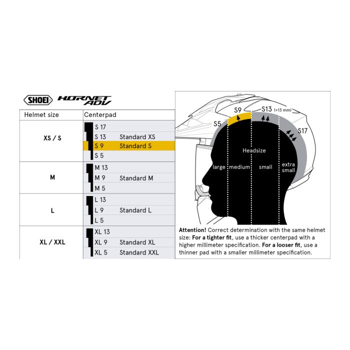 Shoei Type-h Calotta Interna L9 (hornet Adv)