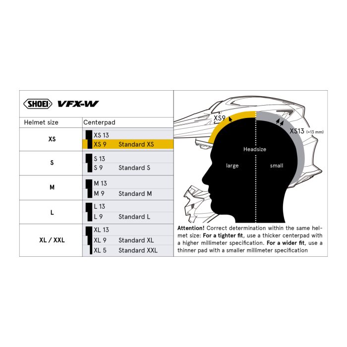 Shoei Vfx-w Calotta Interna Xl9