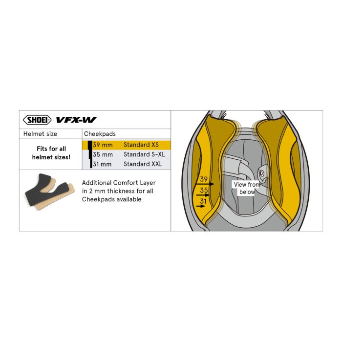 Shoei Vfx-dt Guanciali  43