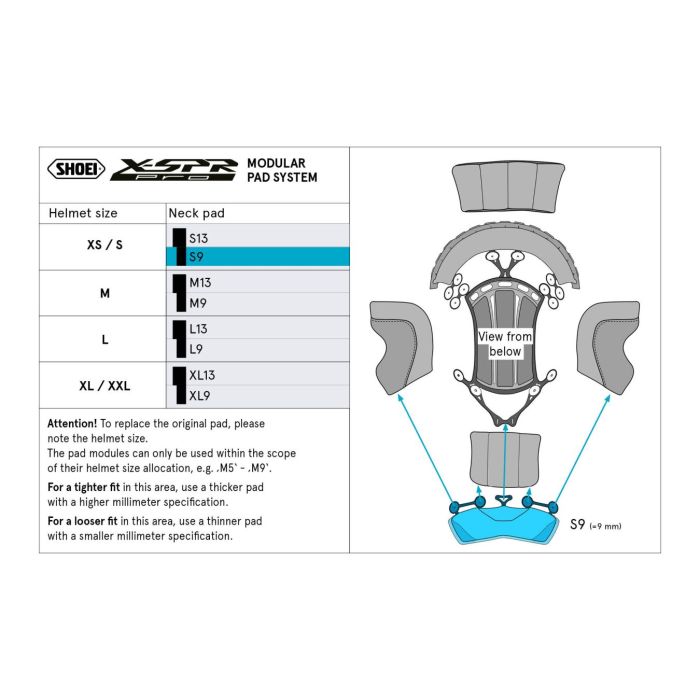 Shoei Type-p Calotta Interna Neck Xl13 (x-spro Pro)