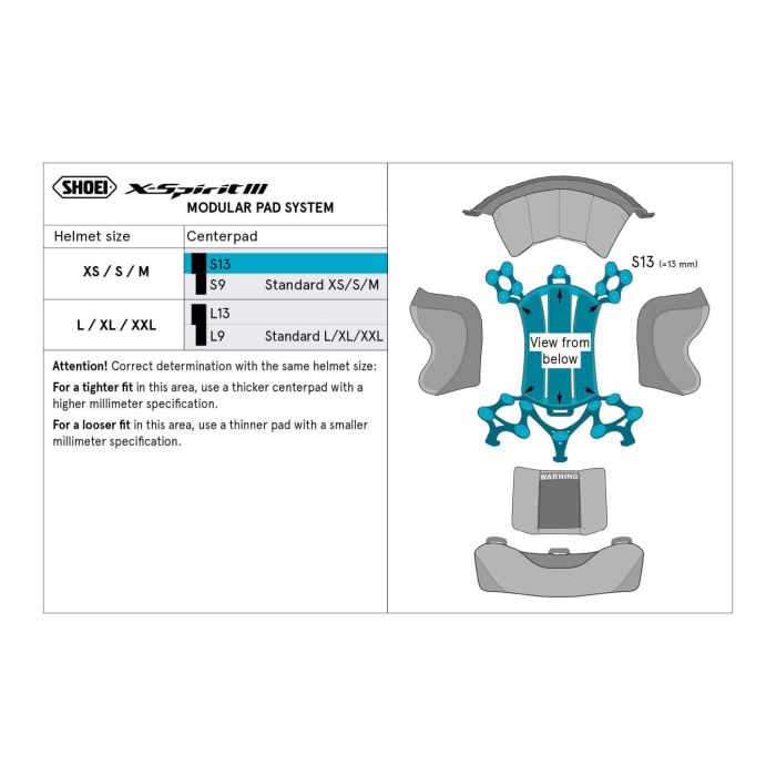 Shoei Type-i Calotta Interna Top M-xxl L9
