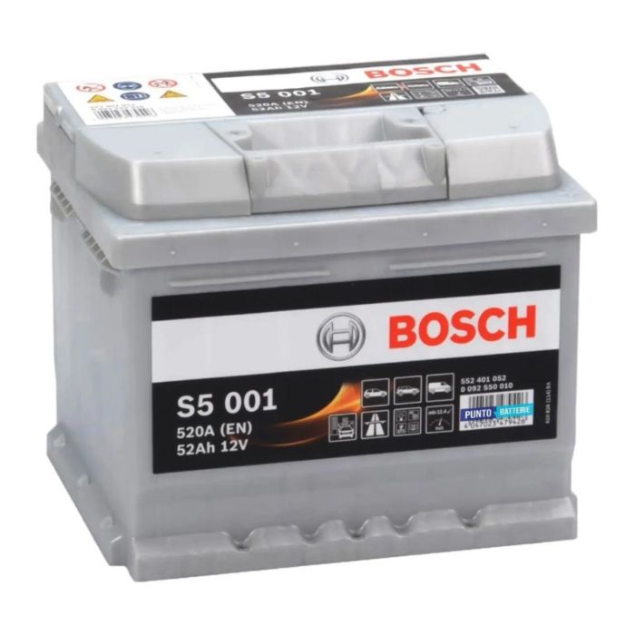 Batteria Bosch S5 001 12 V. 52 Ah. 520 A