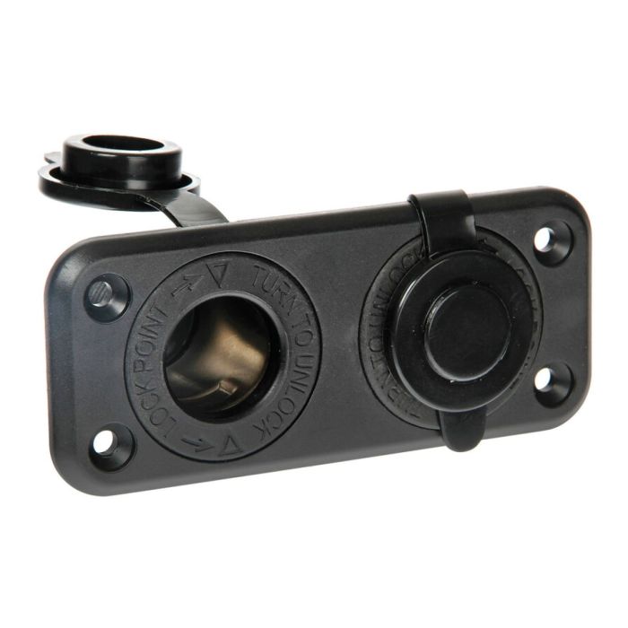 Dual power socket Ext2 12/24V waterproof