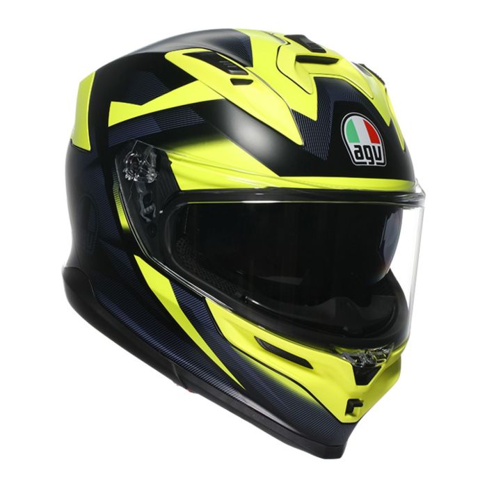 Casco Integrale Agv K7 In Fibra Glimpse Matt Black/yellow Fluo