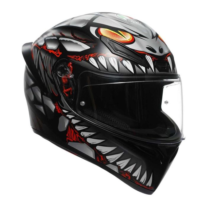 Casco Integrale Agv K1 E2206 Lyzard Matt Black/grey/red