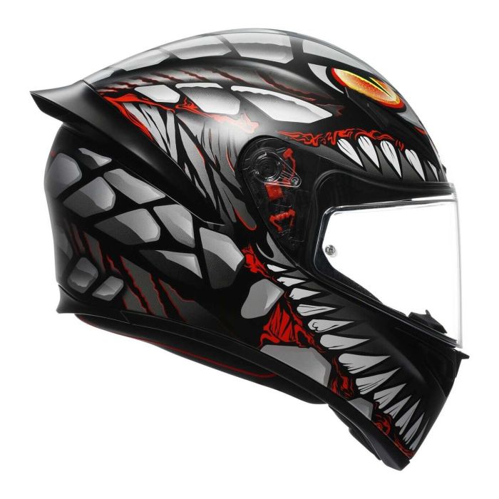 Casco Integrale Agv K1 E2206 Lyzard Matt Black/grey/red