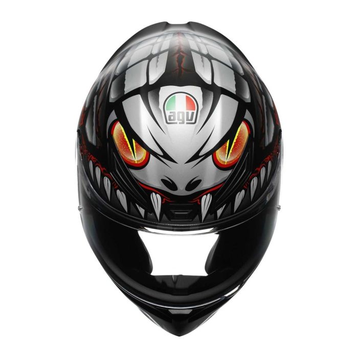 Casco Integrale Agv K1 E2206 Lyzard Matt Black/grey/red