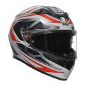 Casco Integrale Agv K3 E2206 Space Matt White/red Fluo