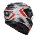 Casco Integrale Agv K3 E2206 Space Matt White/red Fluo