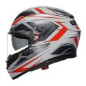 Casco Integrale Agv K3 E2206 Space Matt White/red Fluo