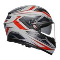 Casco Integrale Agv K3 E2206 Space Matt White/red Fluo