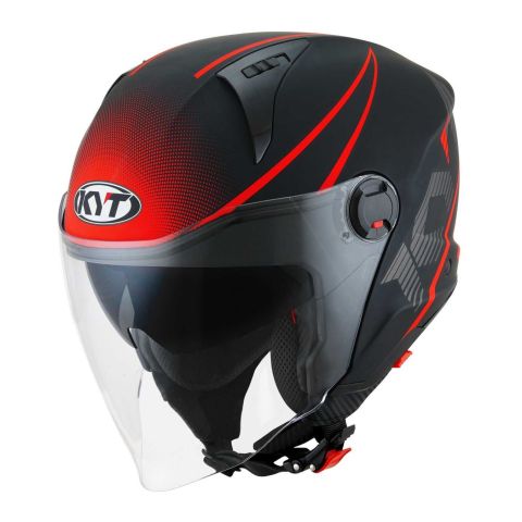 Casco Jet Kyt D-city Colorful Matt Red