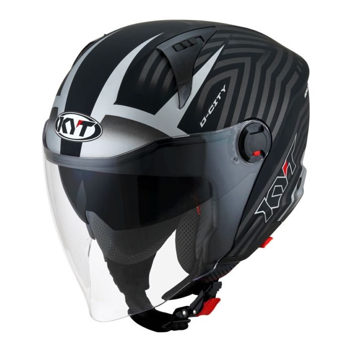 Casco Jet Kyt D-city Lucent Matt Black/silver