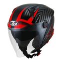 Casco Jet Kyt D-city Lucent Black/red