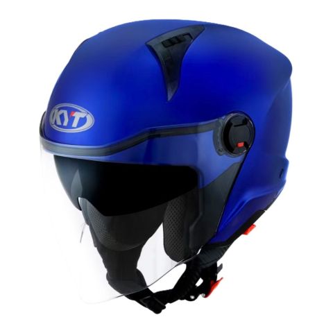 Casco Jet Kyt D-city Plain Blue Metal