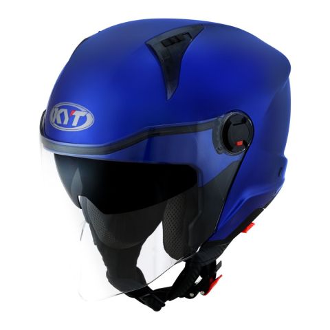 Casco Jet Kyt D-city Plain Blue Metal Matt