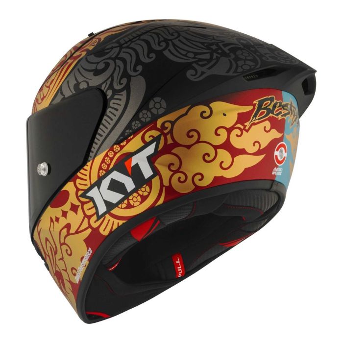 Casco Integrale Kyt Kx-1 Race Gp Replica Bastianini Fim 2024 Gold