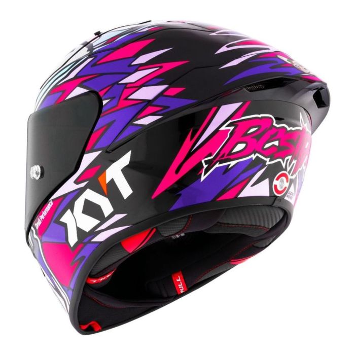 Casco Integrale Kyt Kx-1 Race Gp Replica Bastianini Fim 2024 White/pink