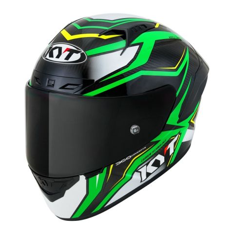Casco Integrale Kyt Nz-race Carbon Stride Green Fluo/white