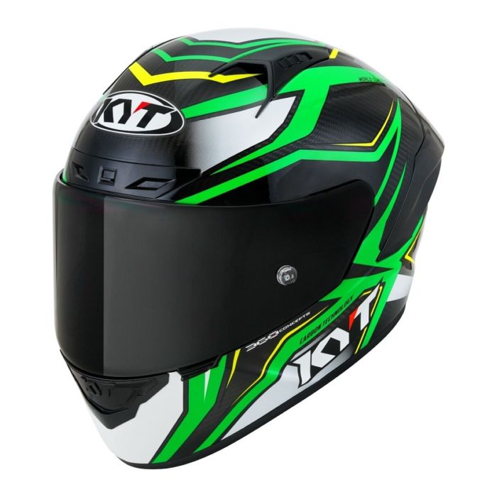 Casco Integrale Kyt Nz-race Carbon Stride Green Fluo/white