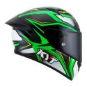 Casco Integrale Kyt Nz-race Carbon Stride Green Fluo/white