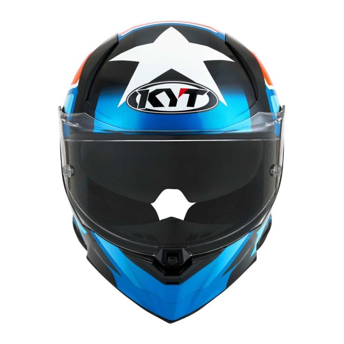 Casco Integrale Kyt R2r Straight Light Blue/red