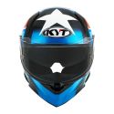 Casco Integrale Kyt R2r Straight Light Blue/red
